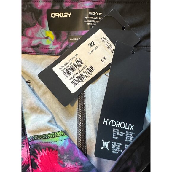 Oakley Hydrolix Performance Fit Floral Splash 19" Boardshort Size 32 NWT $55 Poc - Picture 4 of 6